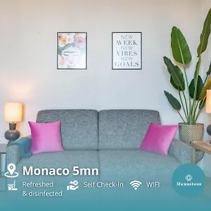 Frontiere De Monaco - Balconnet Vue Mer - Ba Appartamento Beausoleil